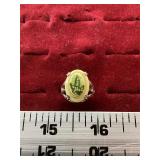 Lily of the Valley Cameo Style Ring Stamped 925