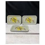 Vtg Metal Mallard Serving Trays