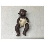African American bisque ceramic doll, articulated