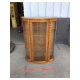 Lighted Round Glass Curio Cabinet