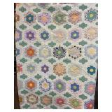 Vtg Grandmotherï¿½s Flower Garden quilt