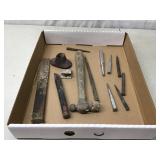 Assorted punches, hammer, chisel, etc