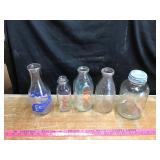 Assortment Of Glass Milk Bottles