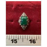 Art Deco Green Stone Ring