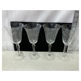Etched Glass Wine Glasses