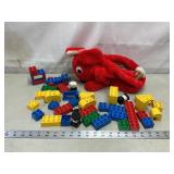 Lego Duplo Plush Rabbit Bag & Blocks