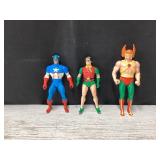 Captain America, Robin, Hawkman figures-1980ï¿½s