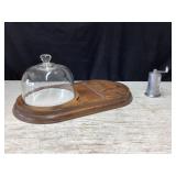 Cheese serving tray/dome, pepper grinder