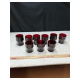 9 Anchor Hocking Georgian Ruby Red Tumblers