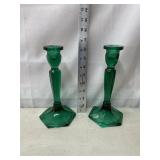 Sea Mist Green Colonial Candle Holders