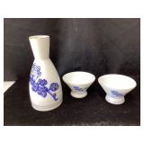 Kiki-Masamune sake carafe w/cups, Japan
