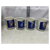 Set of 4 Morton Salt Mugs ï¿½When it Rains it Poursï¿½
