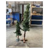 Two Fake Pine Trees 49ï¿½ and 72ï¿½ Tall