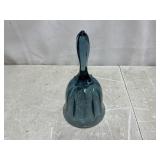 Fenton smoke blue ribbed design bell