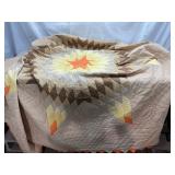 Lone Star pattern hand&machine quilt, wear