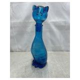 MCM possibly Italy Empoli blue glass decanter