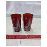 Ruby Red Hazel Atlas Sailboat Tumblers