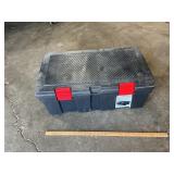 Plastic foot locker. 31 gal. With padlock.