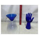 Cobalt Blue Glass and Ring Hand