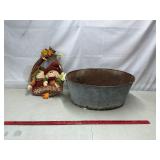 Fall Decor and Rusted Out Bucket