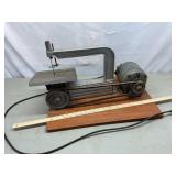 Vtg belt driven scroll saw. Untested. Bad cord.