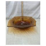 Amber Glass Centerpiece Bowl
