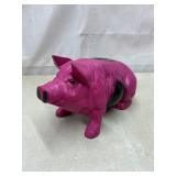 Vtg cast iron (?) metal pig painted pink