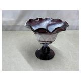 Westmoreland purple slag glass compote