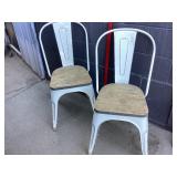 Metal Chairs with wood seats