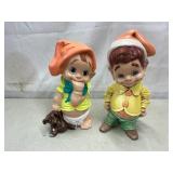 Vtg Ceramic baby, toddler figures