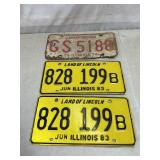 Illinois license plates, 1 set of 2