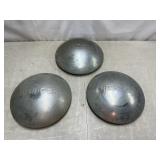 Vtg Chevrolet hubcaps, 'dog dish' hubcaps
