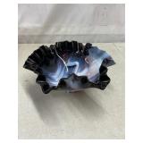 Westmoreland purple/white slag glass bowl