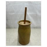 Salt glazed stoneware, butter churn