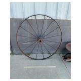 Lg Antique Metal Wheel, 54' across
