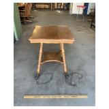 Vtg Victorian Tiger Oak Side Table, see desc.
