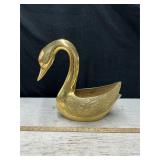Brass Swan Planter, 14.5' tall