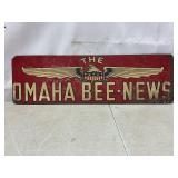 The Omaha Bee-News metal advertisement sign,