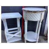 Two wooden tables
