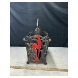 Vtg Art Deco Cast Iron & Tin Magazine Rack, 17't