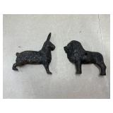 Cast iron rabbit, lion