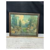 Print Lithograph 'English Garden', R. Atkinson Fox