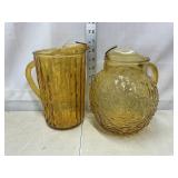 Anchor Hocking Honey Gold Glass Pitchers