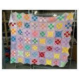 Wedding ring quilt,hand & machine stitched 81'x63'