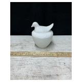 Vtg Avon Milk Glass Bird on a Nest Bowl Dish, 5't