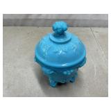 Vallerysthal blue opaline candy dish