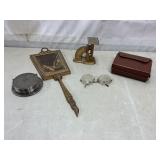Postal scale, hand mirror, coaster set, binoculars