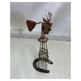 Rustic windmill desk sculpture