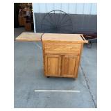 Wheeled Bar Cart w/ Folding Wing
