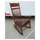 Rocking Chair w/ Leather Look Padded Seat